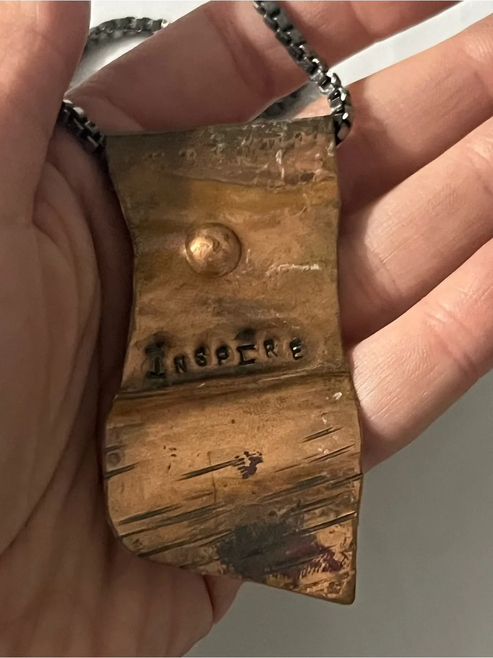 Handcrafted Copper 'Inspire' Pendant Necklace - Brown Copper Finish